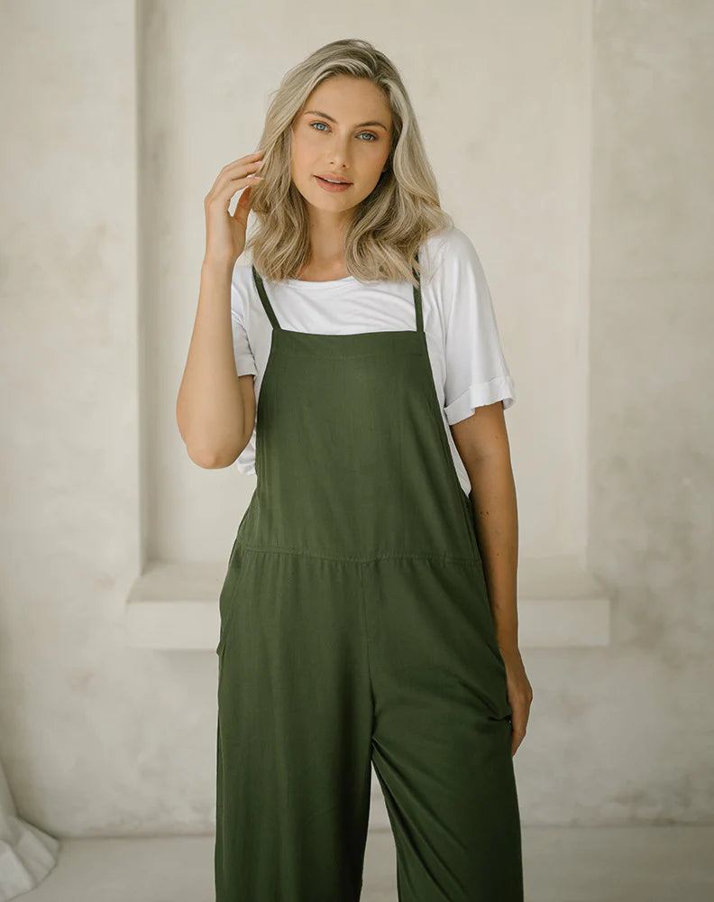 Olive dungarees